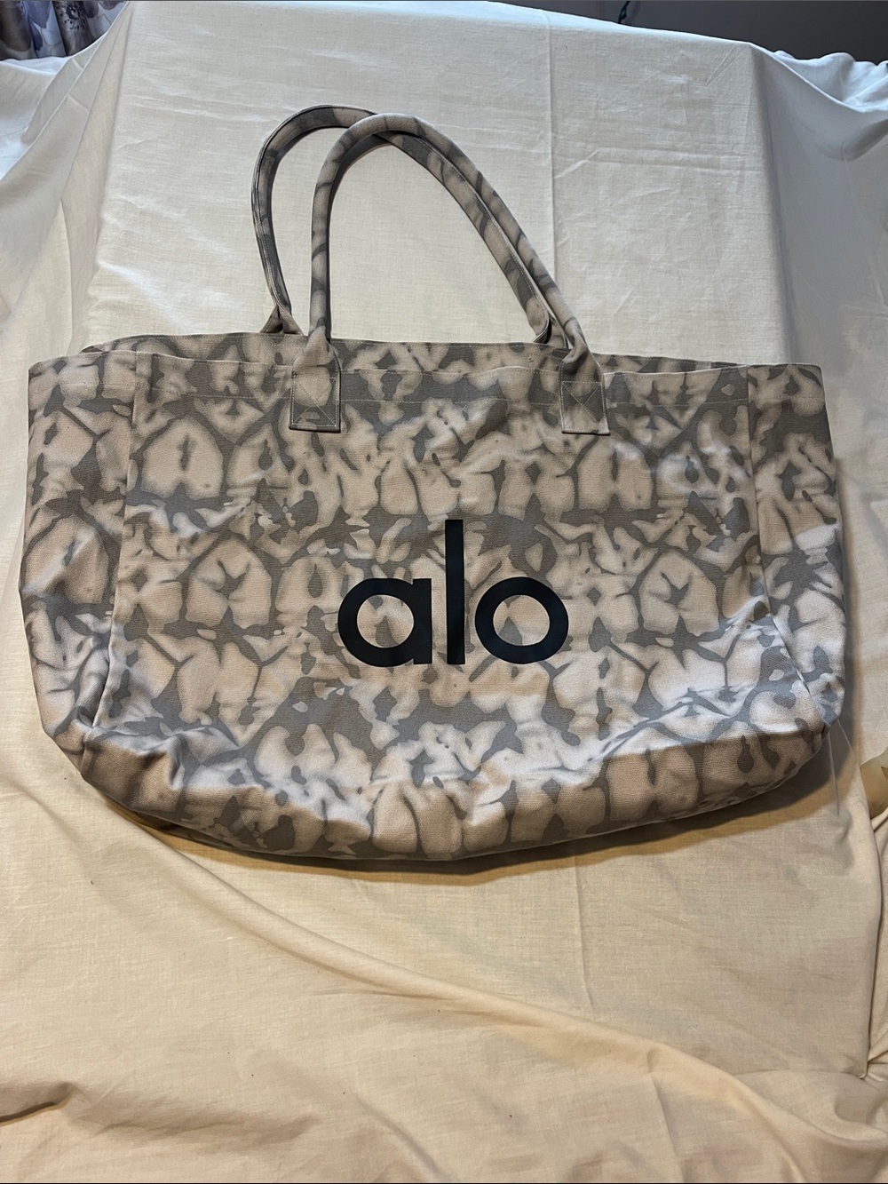 ALO Yoga Neutral Tie-Dye Canvas Tote Bag